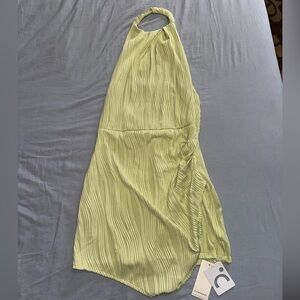 Commense Asymmetrical Light Green Mini Dress